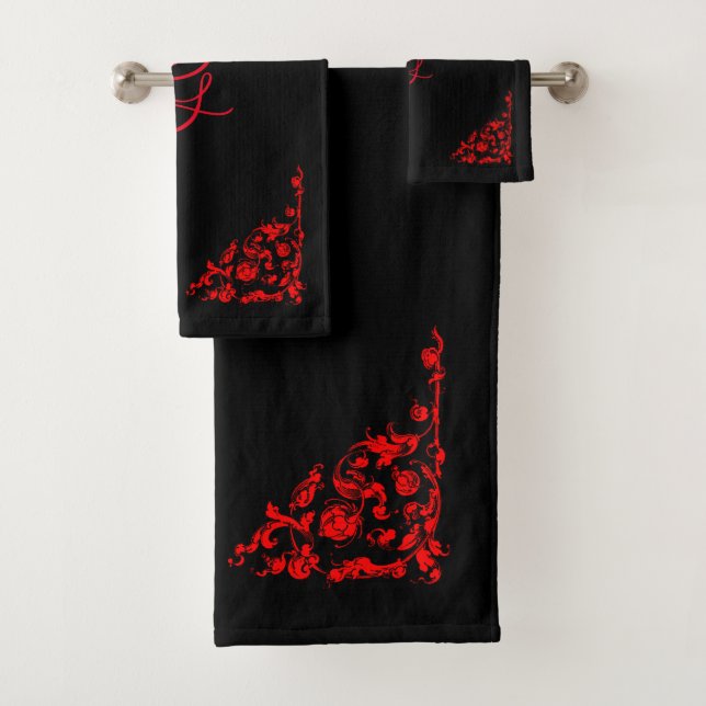 Dramatic Goth Personalised  Bath Towel Set (Insitu)