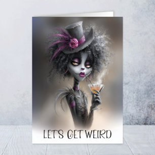 Dramatic Gothic Clown Birthday Greeting Card