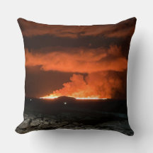 Dramatic Icelandic Volcano Eruption Throw Pillow