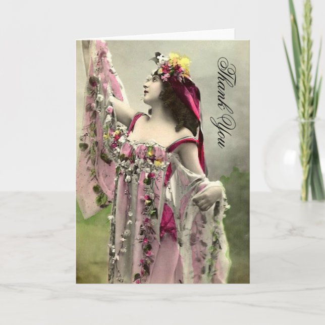 Dramatic in Flowers Thank You Card (Front)