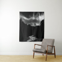Dramatic landscape of mountains and river