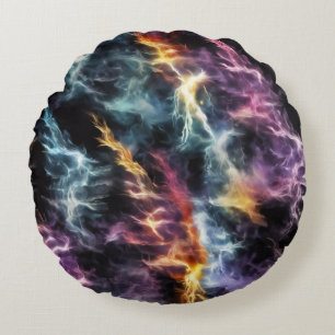 Dramatic Lightning Round Cushion