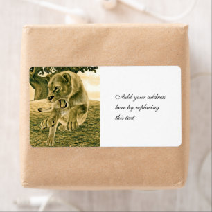 Dramatic Lioness Safari Wildlife Art