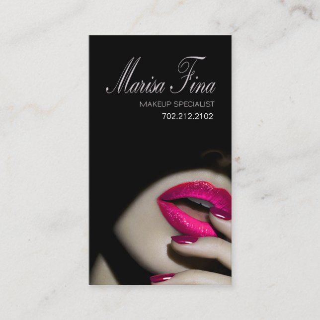 Dramatic Lips Makeup Artist Business Card (Front)
