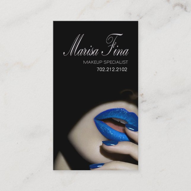 Dramatic Lips Makeup Artist Business Card (Front)