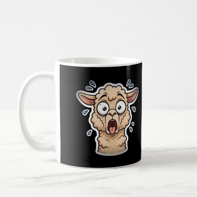 Dramatic Llama Gasp Funny Coffee Mug (Left)