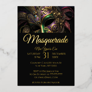 Dramatic Masquerade Mask Party Invitation