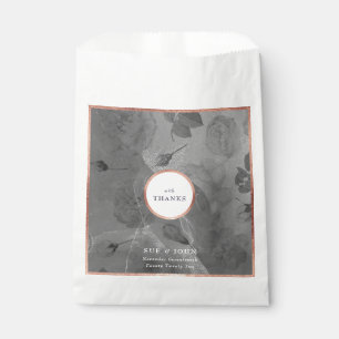 Dramatic Moody Boho Floral Arch Rose Gold Wedding Favour Bag