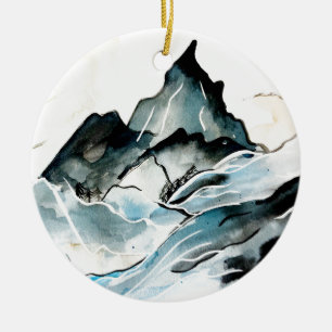 Dramatic mountain ornament