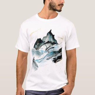 Dramatic mountain painting T-shirt