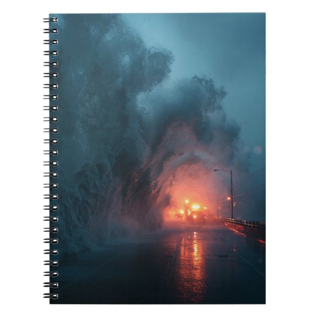 Dramatic Ocean Wave Storm Notebook (Front)