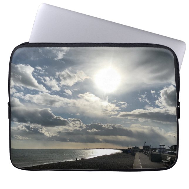 Dramatic October Skies Over Hythe Bay Kent Laptop Sleeve (Front)