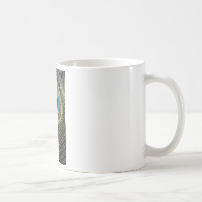 Dramatic Peacock Feather Coffee Mug (Right)