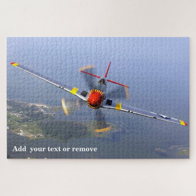 Dramatic photo P-51 Mustang WWII USAF aircraft, Jigsaw Puzzle (Horizontal)