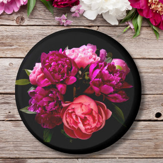 Dramatic Pink And Purple Peonies Magnet