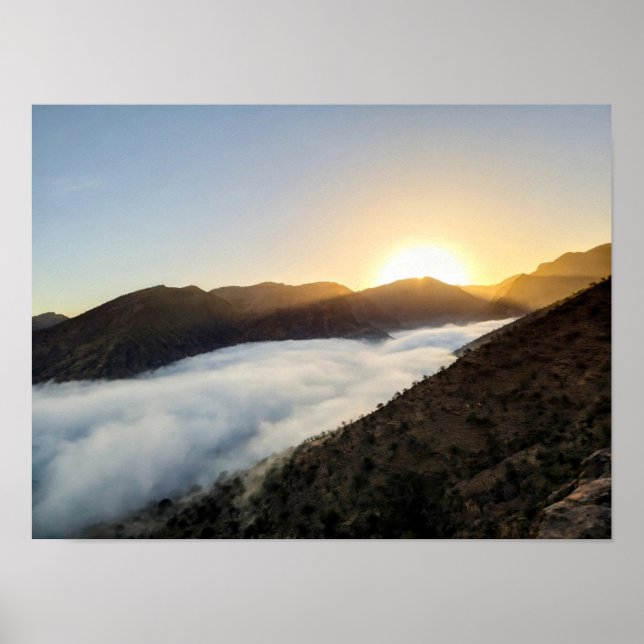 Dramatic Pink Cloud at Sunset Over Winding River - Poster (Front)