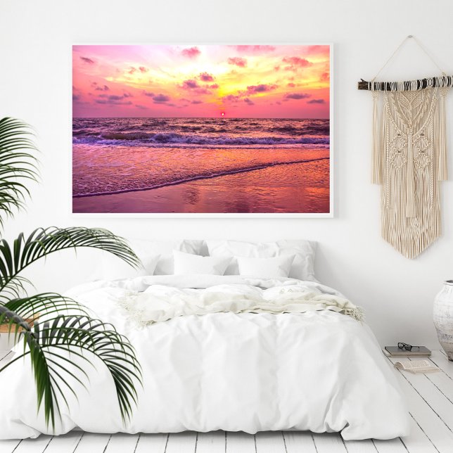 Dramatic Pink Sunset Over Ocean In Naples, Florida Poster (Creator Uploaded)
