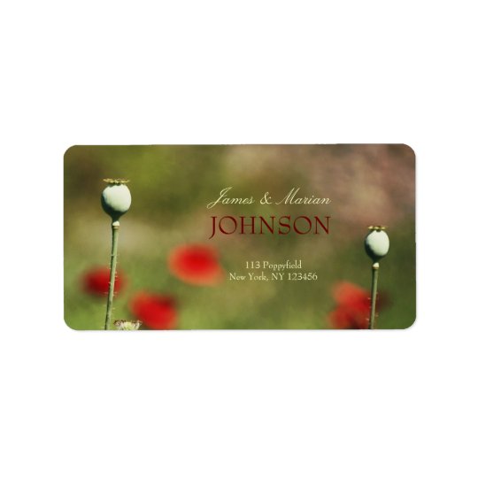 Dramatic Poppy Field Address Label