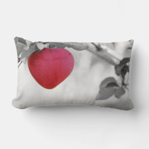 Dramatic Red Heart Shaped Apple Lumbar Cushion