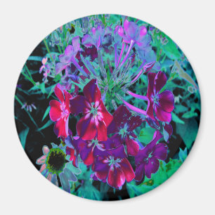 Dramatic Red, Purple and Pink Garden Flower Magnet