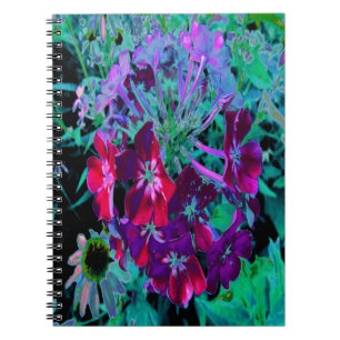 Dramatic Red, Purple and Pink Garden Flower Notebook
