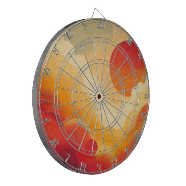 Dramatic Red Sun Painting Dartboard (Front Left)