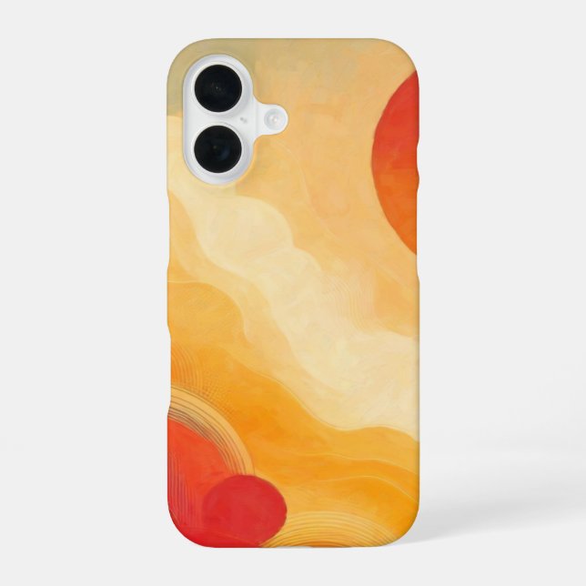 Dramatic Red Sun Painting iPhone 16 Case (Back)