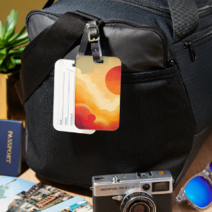 Dramatic Red Sun Painting Luggage Tag
