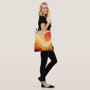 Dramatic Red Sun Painting Tote Bag