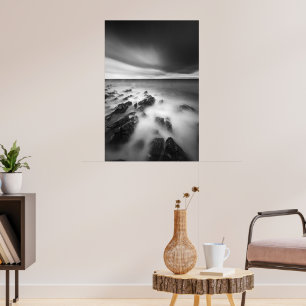 Dramatic rocky shore poster