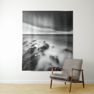 Dramatic rocky shore tapestry