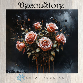Dramatic Roses in Bloom Decoupage Tissue Paper