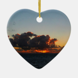 Dramatic Sea Sky at Dawn Ceramic Tree Decoration