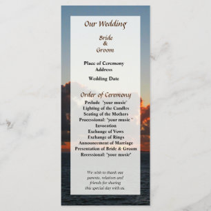 Dramatic Sea Sky at Dawn Wedding Program
