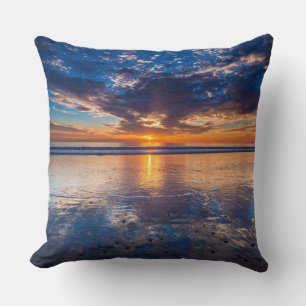 Dramatic seascape, sunset, CA Cushion