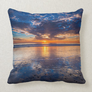 Dramatic seascape, sunset, CA Cushion