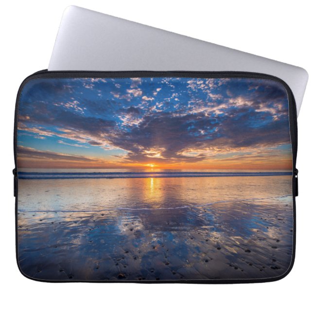Dramatic seascape, sunset, CA Laptop Sleeve (Front)