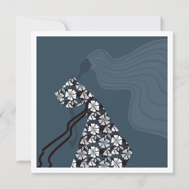 Dramatic Silhouette Elegant Glam Fashion Art Card (Front)