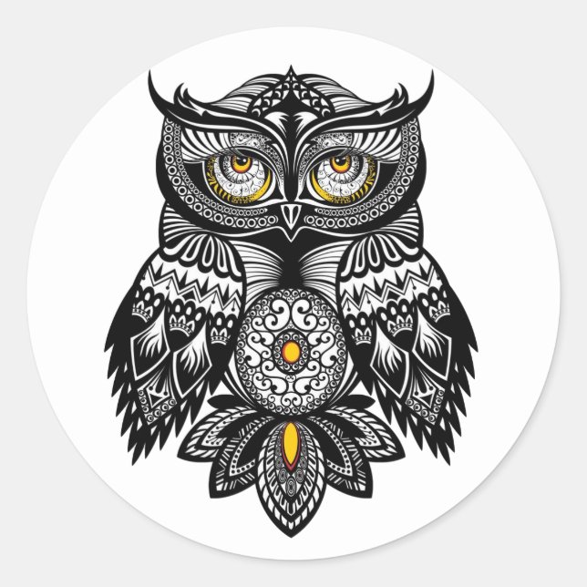 Dramatic Spirit Owl Envelope Seals Labels (Front)