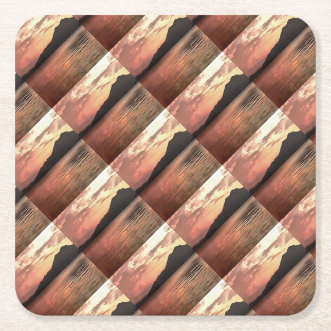 Dramatic Sunset At Koycegiz Landscape Art Square Paper Coaster (Front)