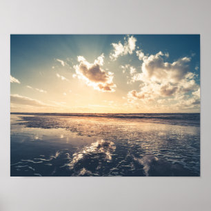 Dramatic Sunset Landscape photo Poster