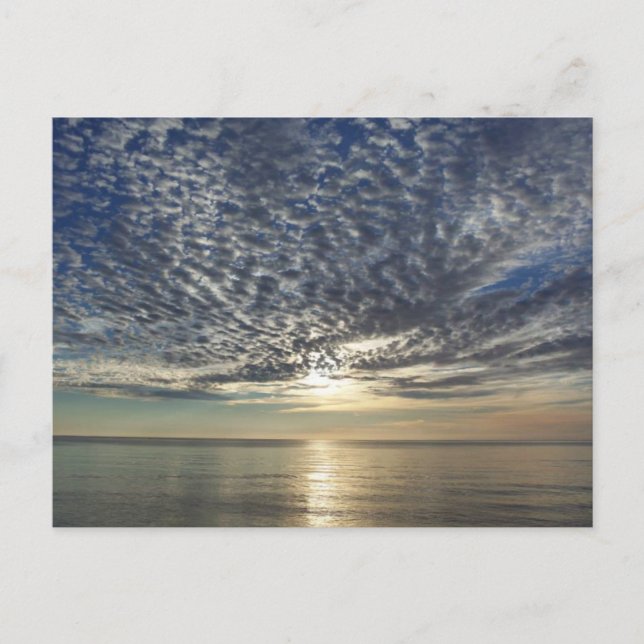 Dramatic Sunset with Clouds and Ocean Postcard (Front)