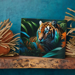 Dramatic Tiger in the Jungle Plaque