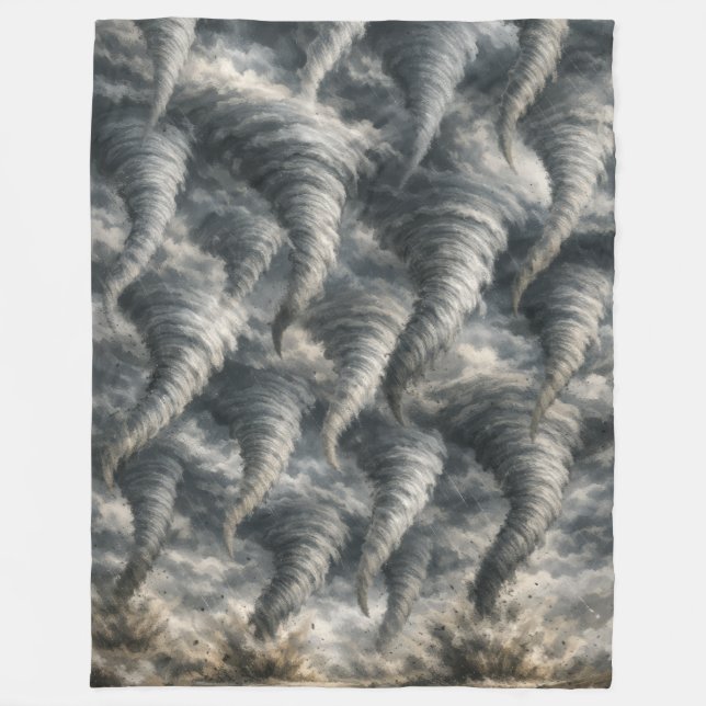 Dramatic Tornado Storm Pattern Fleece Blanket (Front)