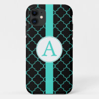 Dramatic Turquoise Monogram iPhone 5 Case