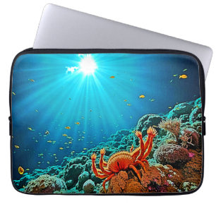 Dramatic Underwater Sunburst Art Laptop Sleeve