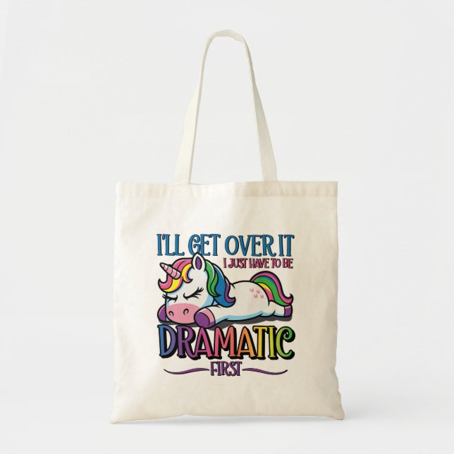 Dramatic Unicorn Tote Bag (Front)