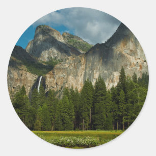 Dramatic View Of Yosemite Valley From The Gates Classic Round Sticker