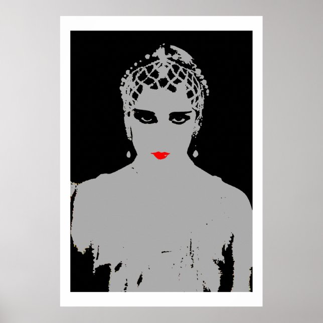 Dramatic Woman With Red Lips Poster (Front)
