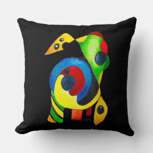 Dramatically Bold and Colourful Abstract Art Throw Cushion